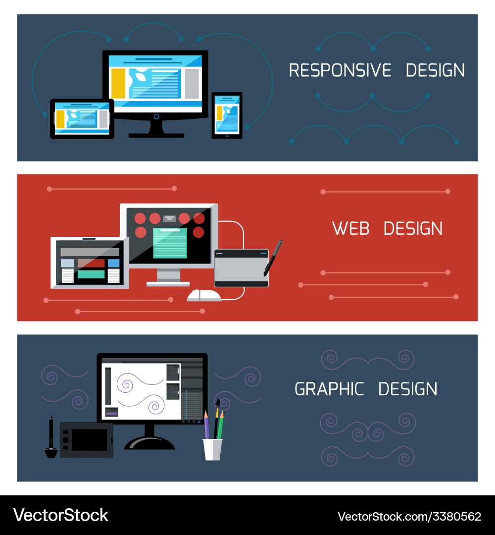 Web design responsive and graphic Vector Image