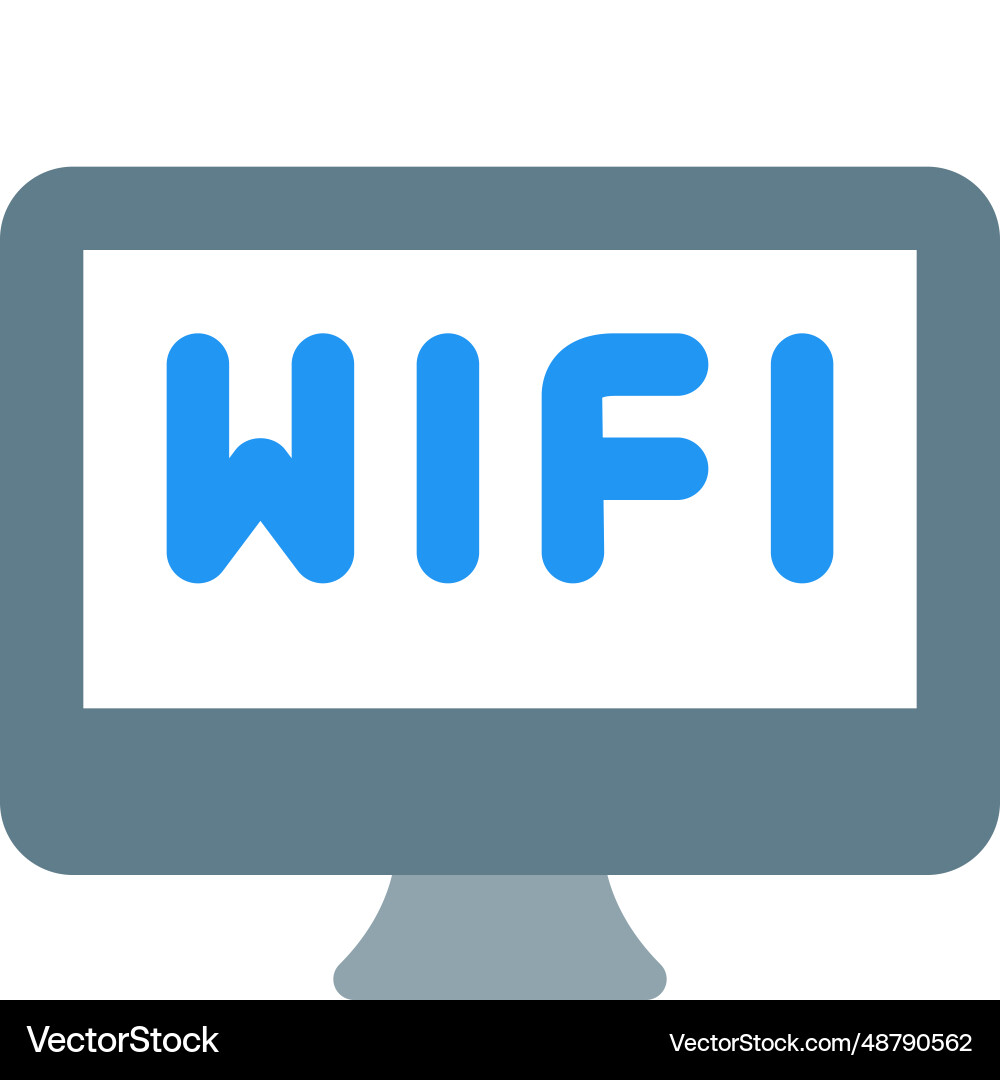 Wi-fi connection activated on desktop Vector Image