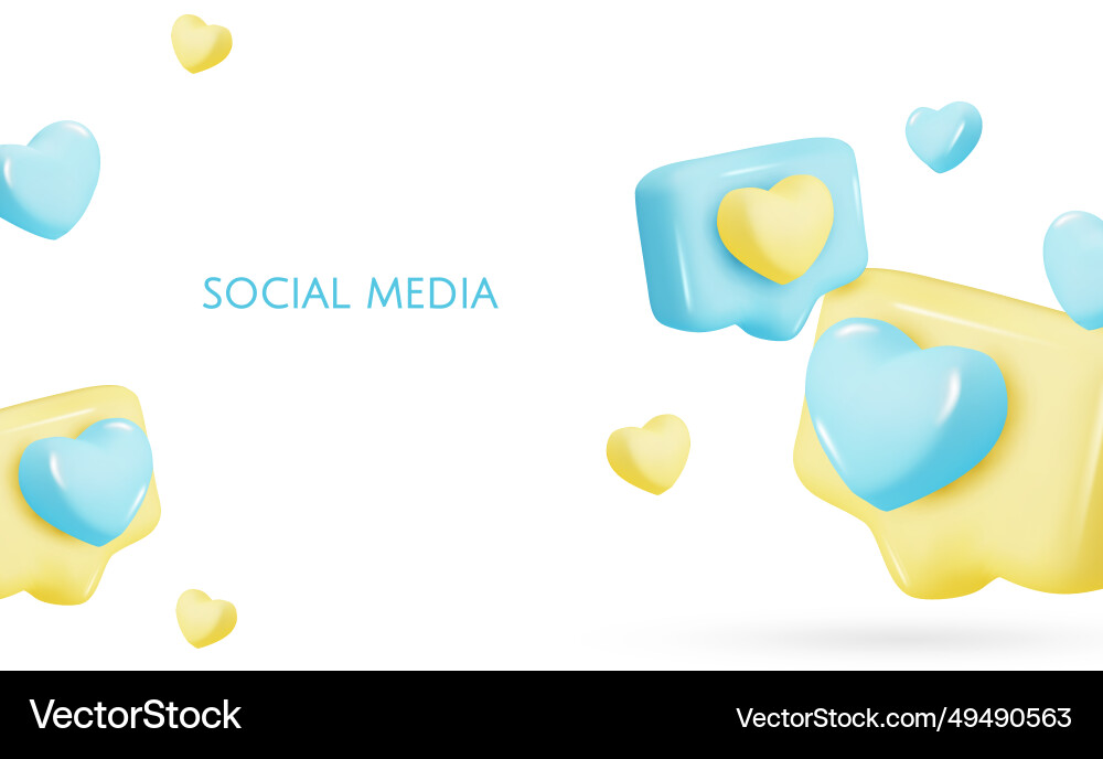 3d icon message dialog button with heart 3d icon message dialog button with heart Vector Image