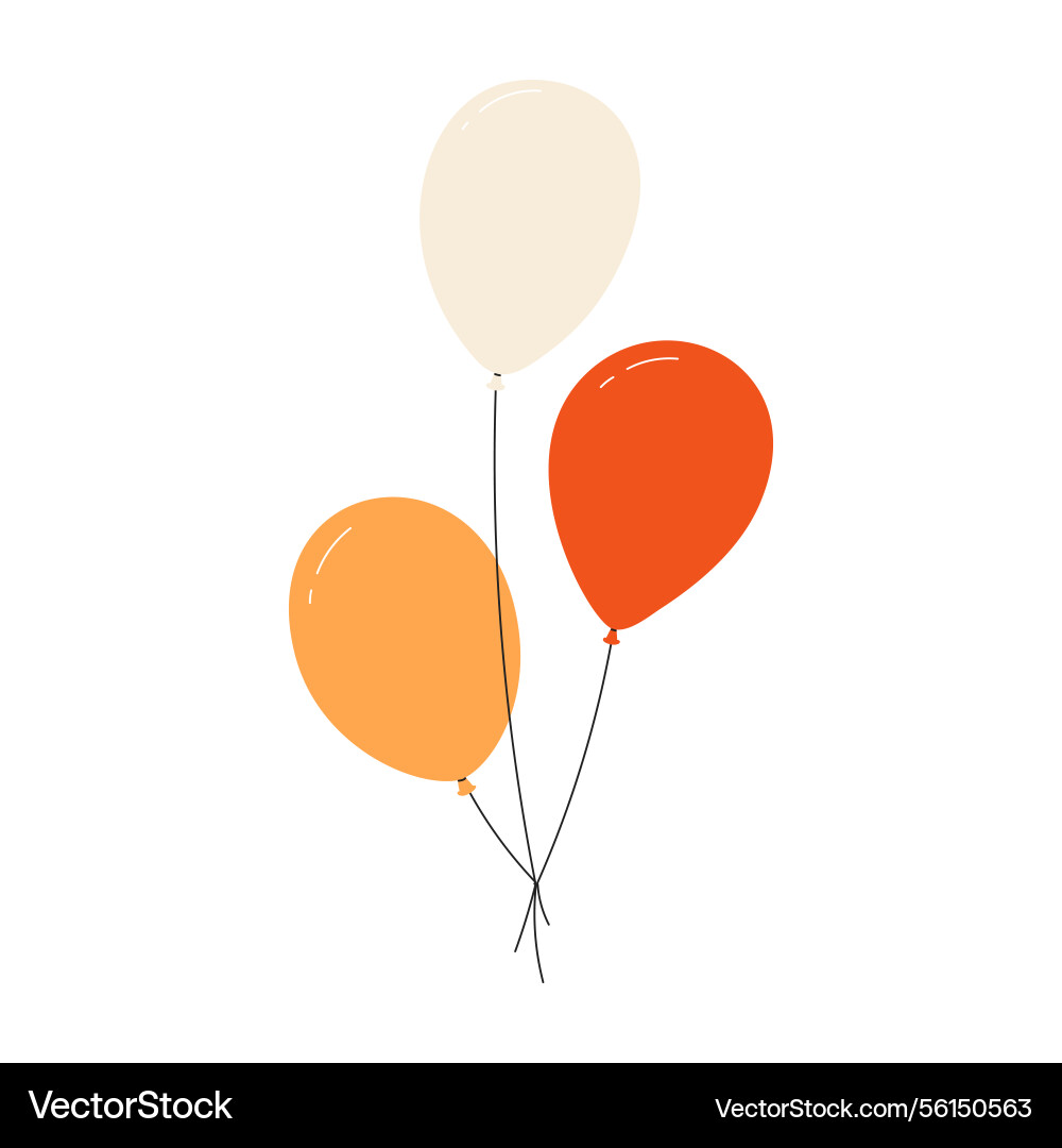 Bundle of colorful balloons with strings floating Bundle of colorful balloons with strings floating vector image