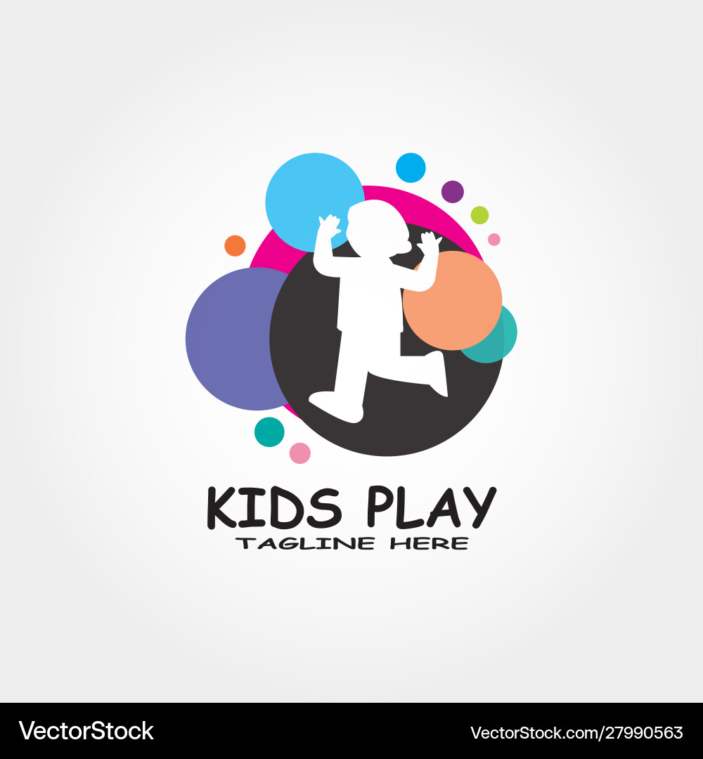 Buntes Kinderspiel Logo Design Buntes Kinderspiel Logo Design vektorbild