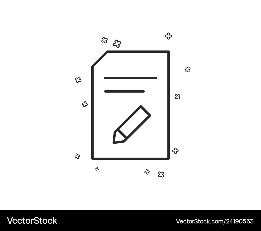 Edit document line icon information file sign Vector Image