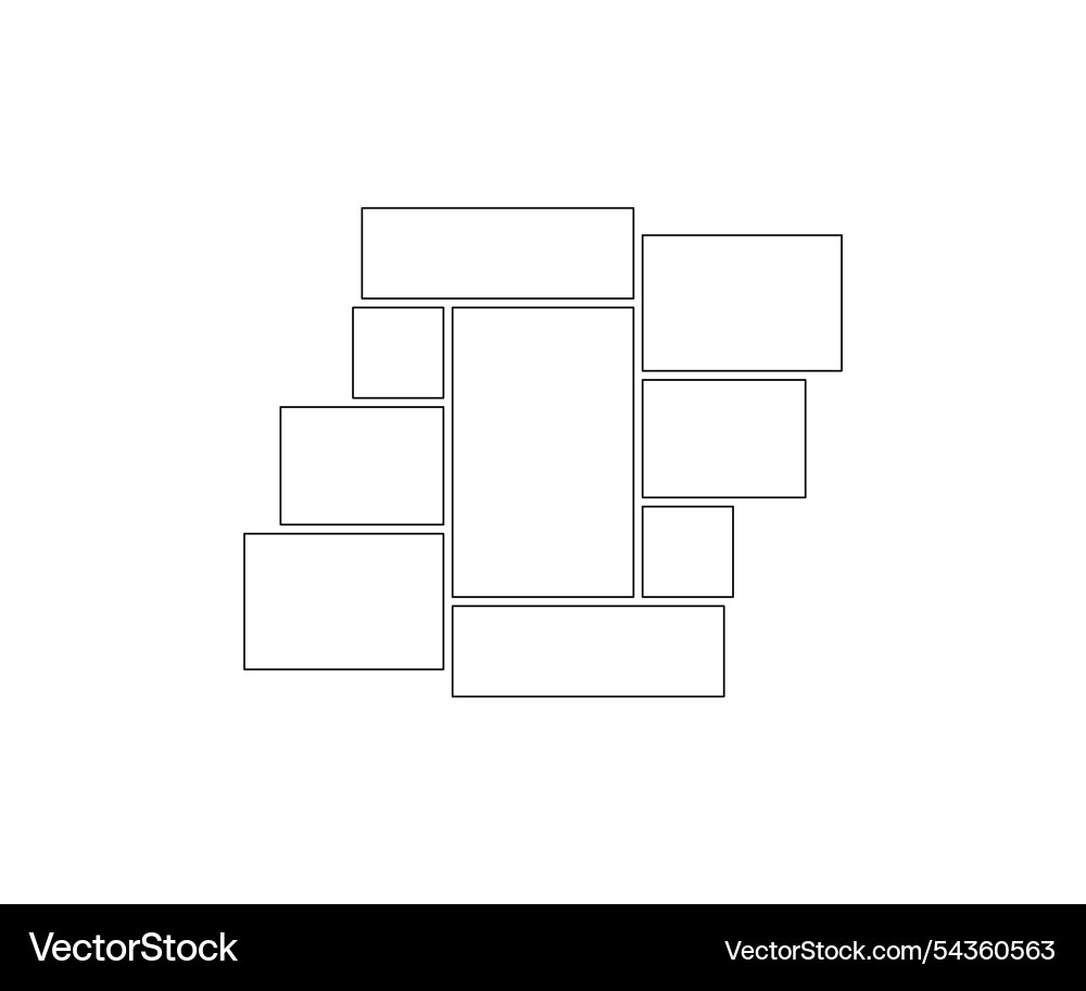Frame collage from square and rectangle shape Frame collage from square and rectangle shape vector image