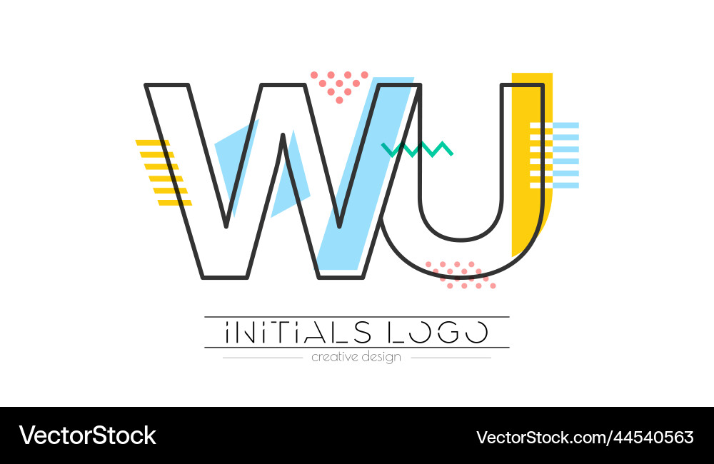 Letters w and u merging of two initials Letters w and u merging of two initials vector image