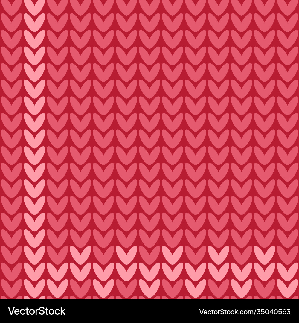 Red knitted pattern with a simple vector image