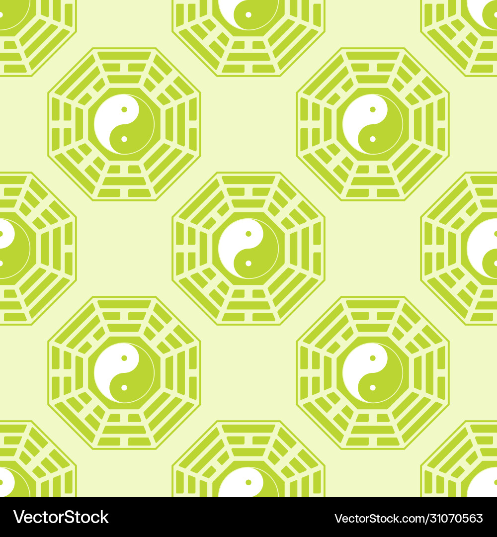 Seamless pattern with yin and yang symbol vector image