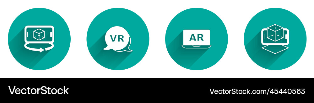 Set 3d modeling virtual reality augmented ar Set 3d modeling virtual reality augmented ar vector image