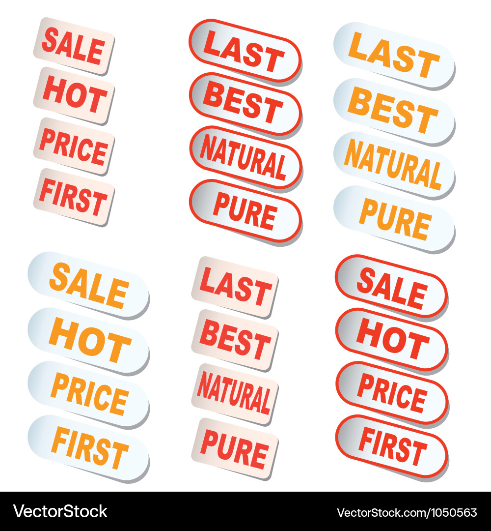 Set labels and design element vector image
