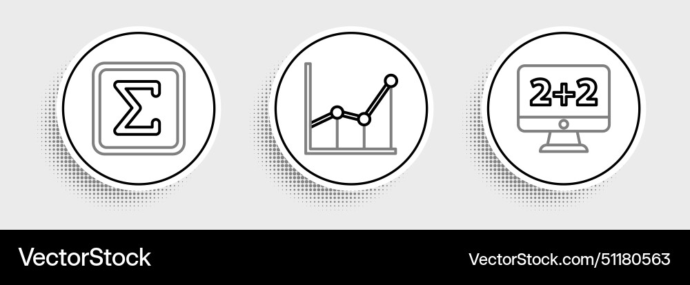 Set line equation solution sigma symbol and graph Set line equation solution sigma symbol and graph Vector Image