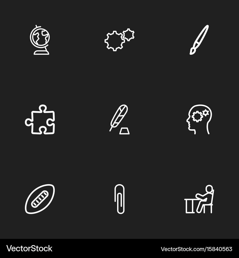 Set of 9 editable teach icons includes symbols vector image