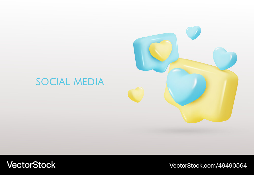 3d icon message dialog button with heart 3d icon message dialog button with heart vector image