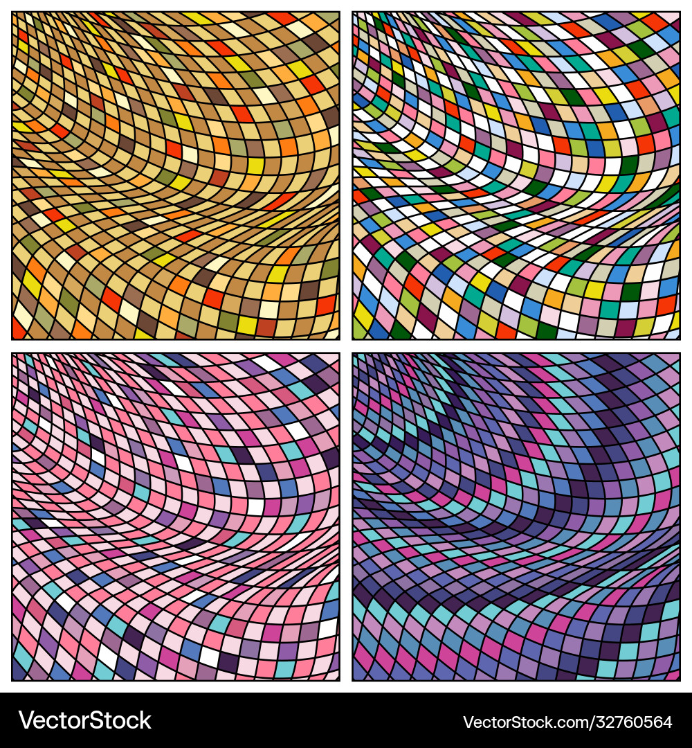 Abstract color grid patterns set Abstract color grid patterns set vector image