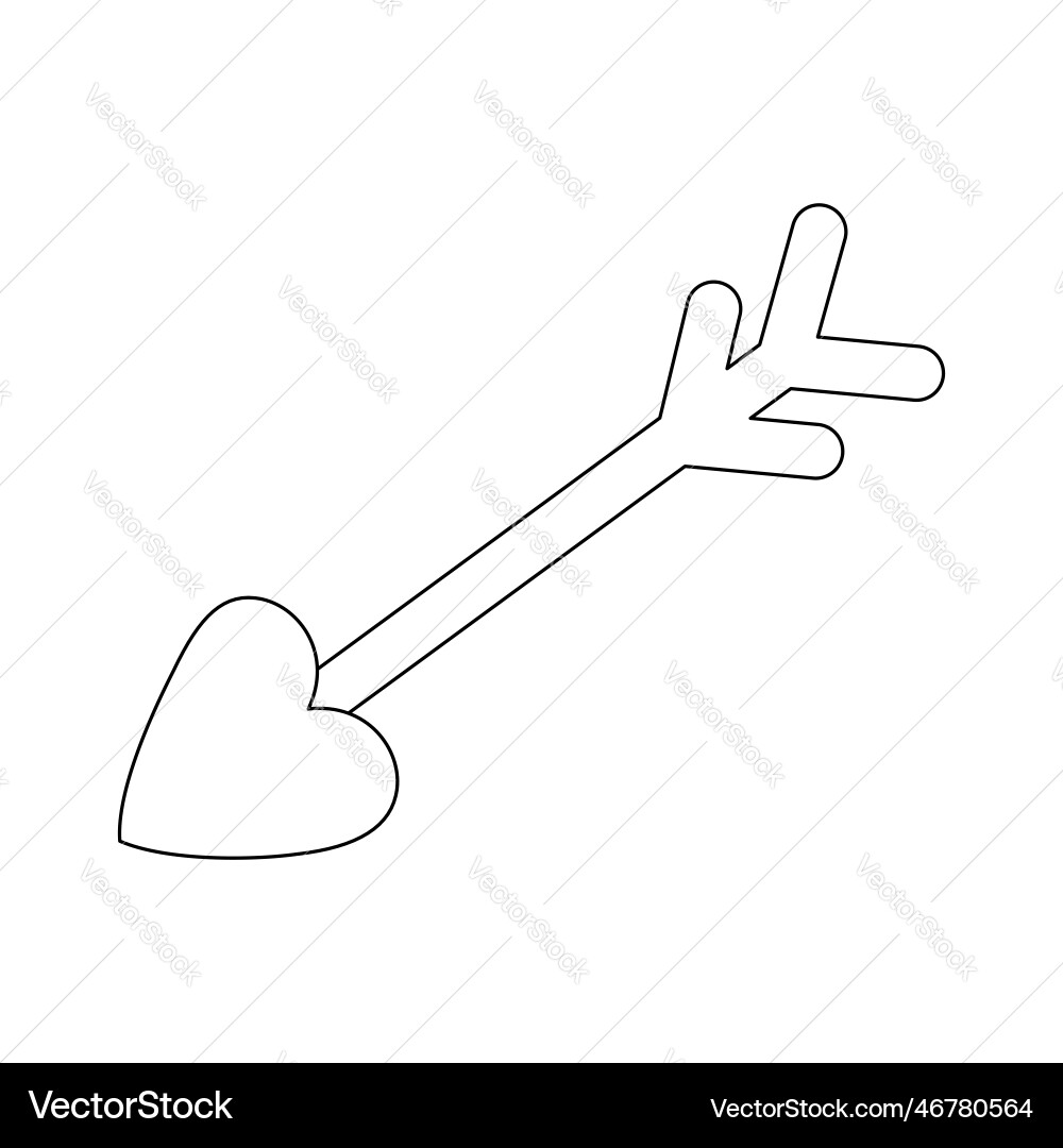 Arrow with heart shaped tip design element Arrow with heart shaped tip design element Vector Image