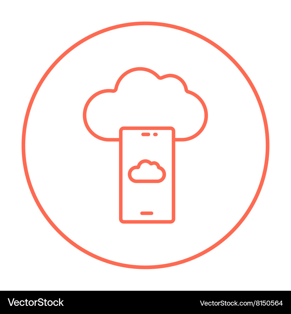 Cloud computing line icon vector image