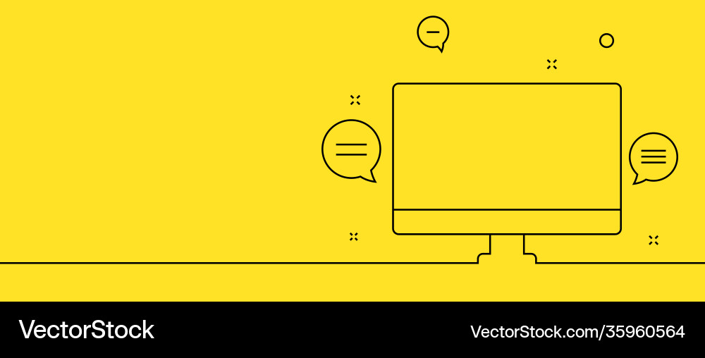 Concept virtual messaging on computer screen Vector Image