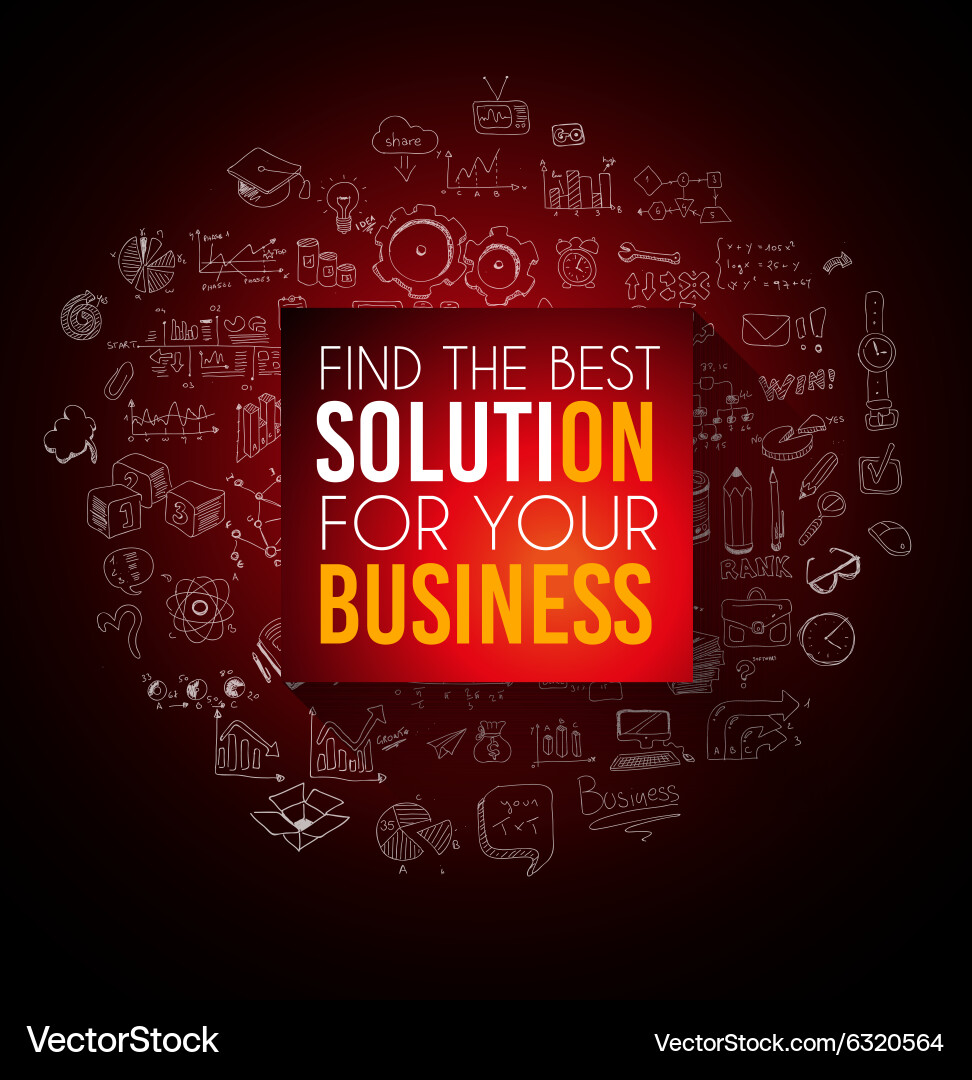 Conceptual background find best solution vector image