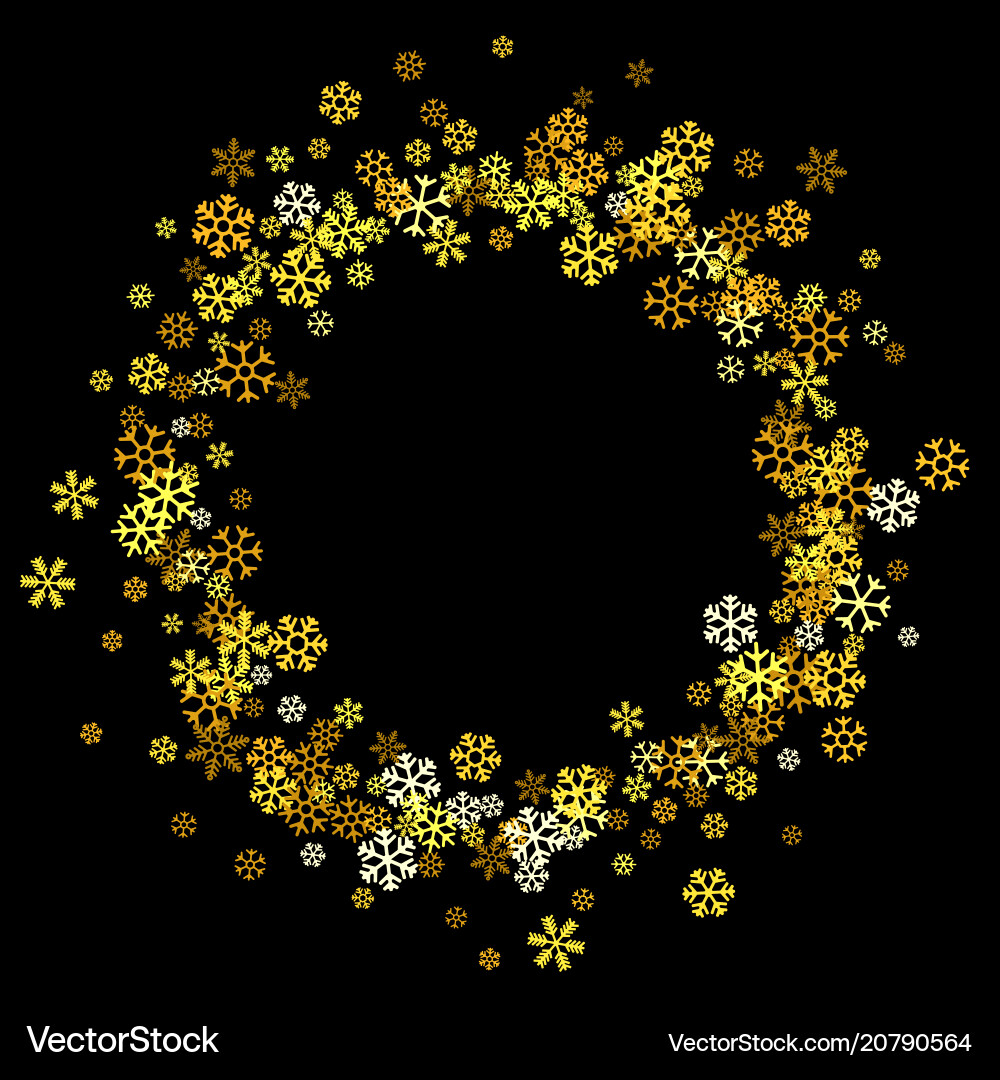 Frame or border of random scatter snowflakes Frame or border of random scatter snowflakes vector image