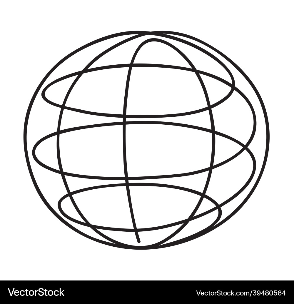 Globe icon minimalistic line design Globe icon minimalistic line design Vector Image
