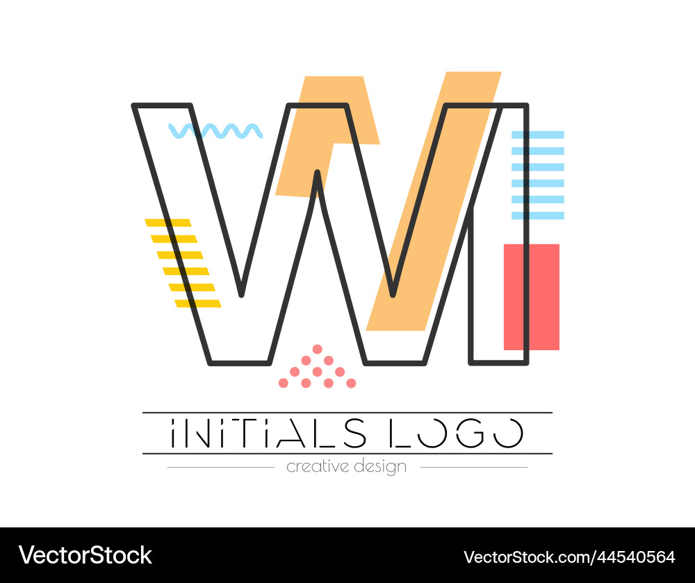 Letters w and i merging of two initials Letters w and i merging of two initials vector image