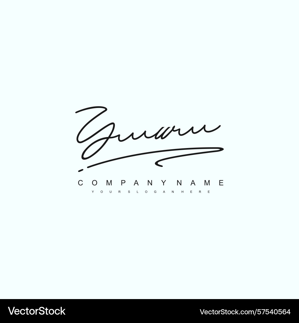 Minimal signature logo design with yw initials Minimal signature logo design with yw initials Vector Image