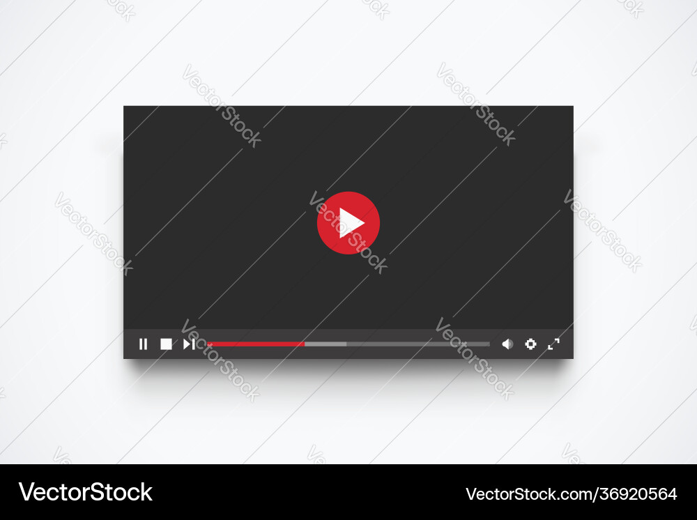 Modern dark interface for media player template Modern dark interface for media player template vector image