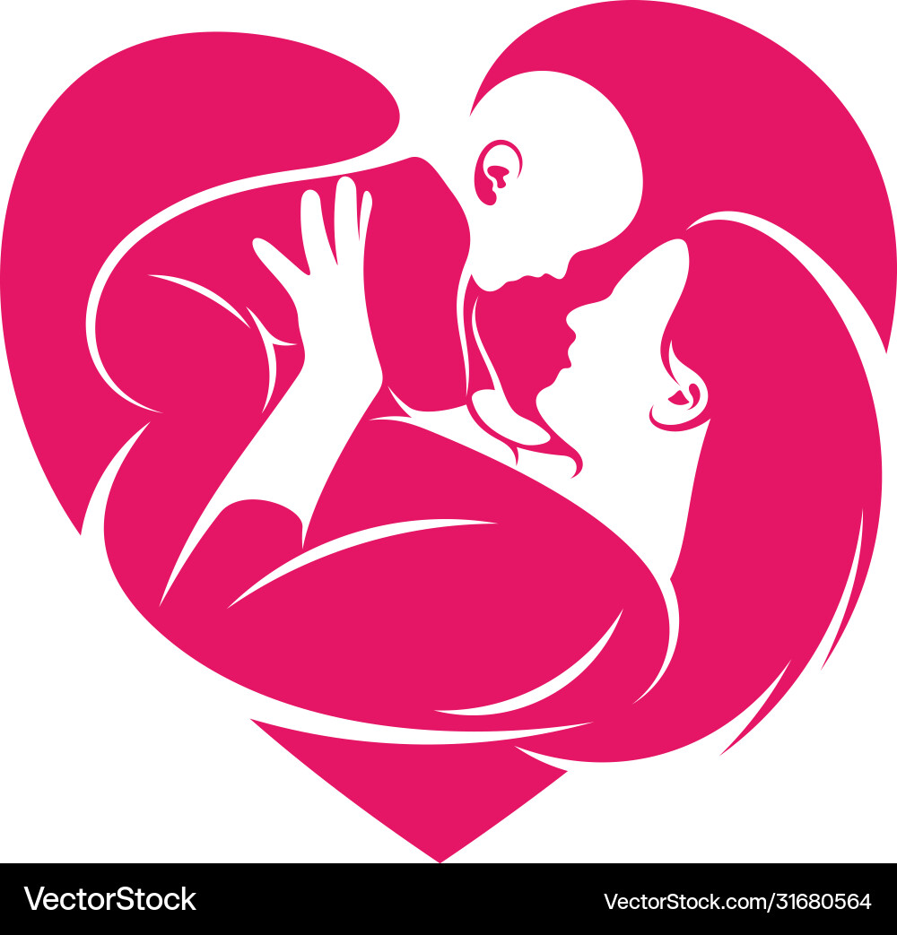 Mom und Baby Herz Liebe Logo Vorlage Symbol Mom und Baby Herz Liebe Logo Vorlage Symbol vektorbild