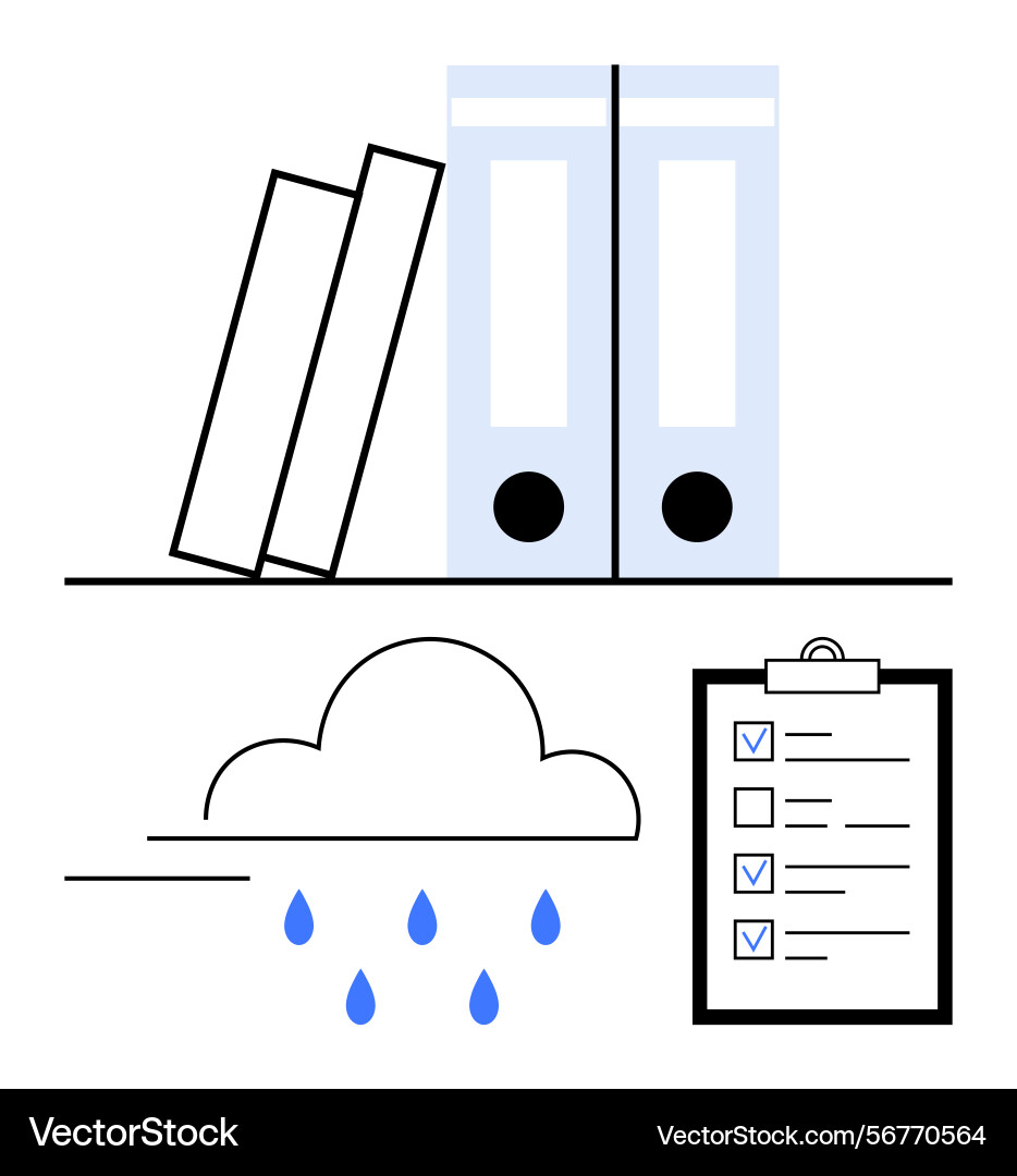 Organized files cloud storage and task checklist Vector Image