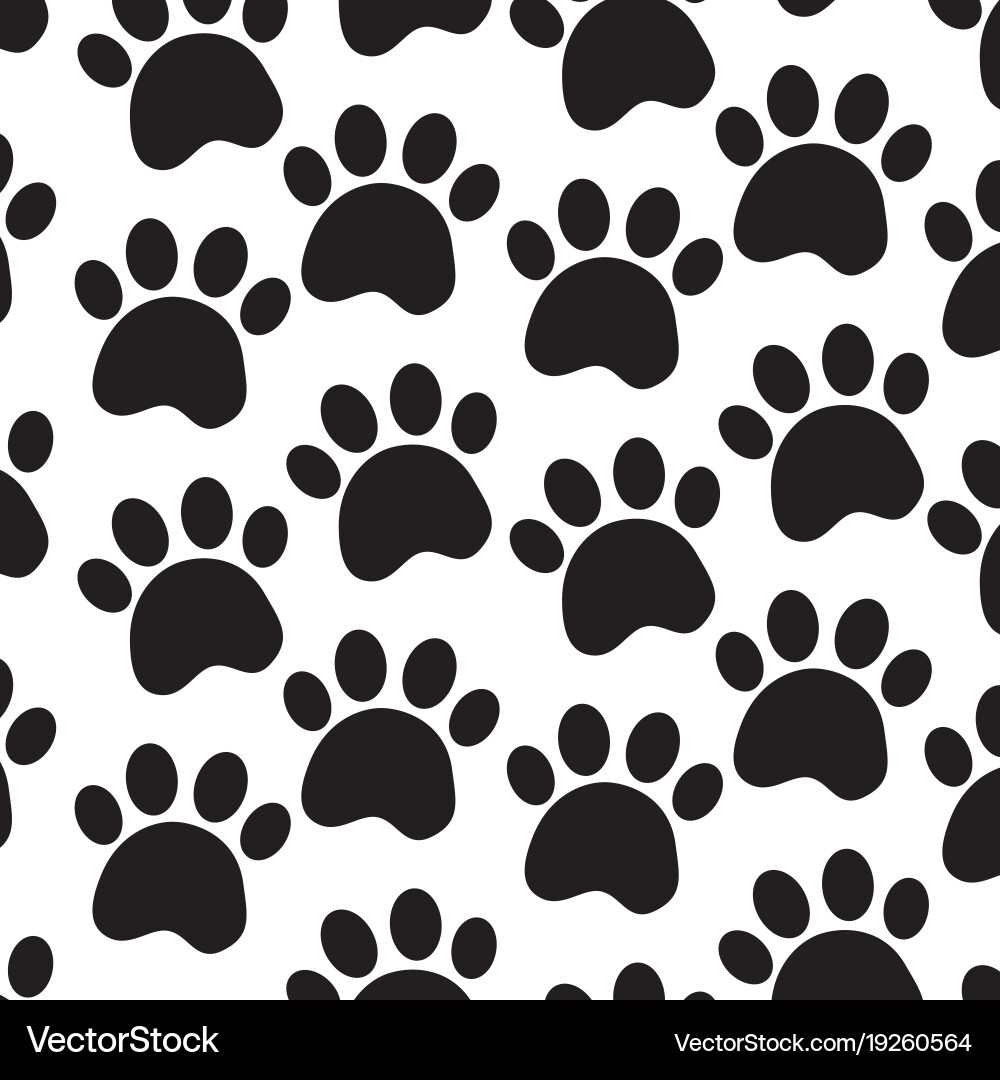 Pet Paw Pattern - Animal Print Vector Image