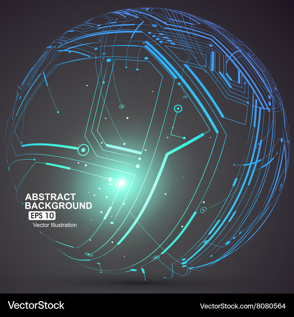Point and curve constructed the sphere wireframe Vector Image