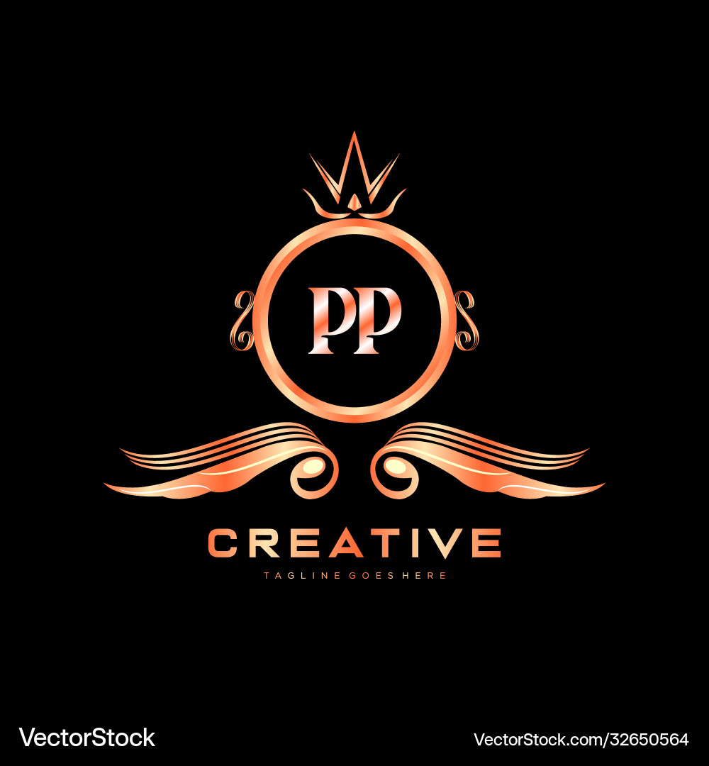 Pp initial logo with colorful circle template Pp initial logo with colorful circle template vector image