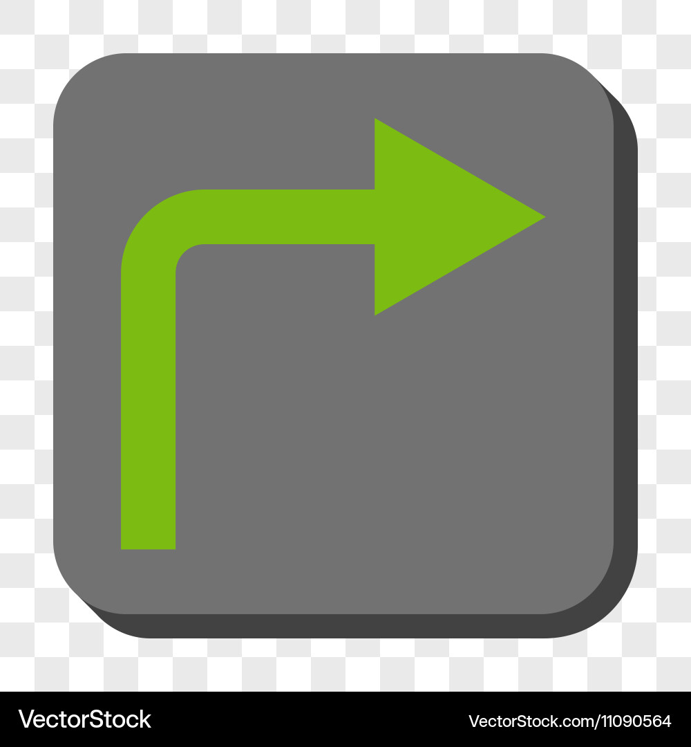 Turn right rounded square button Vector Image
