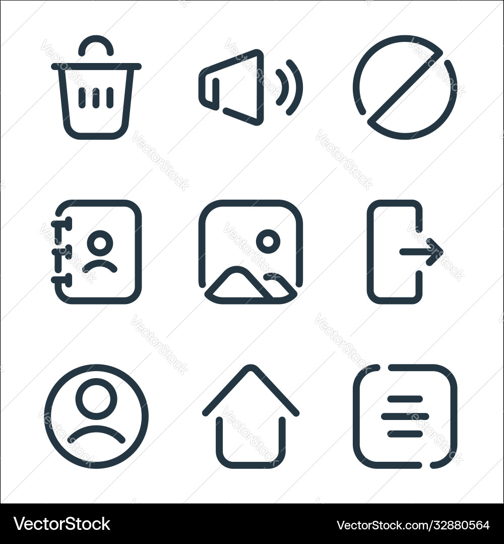 User interface line icons linear set quality vector image