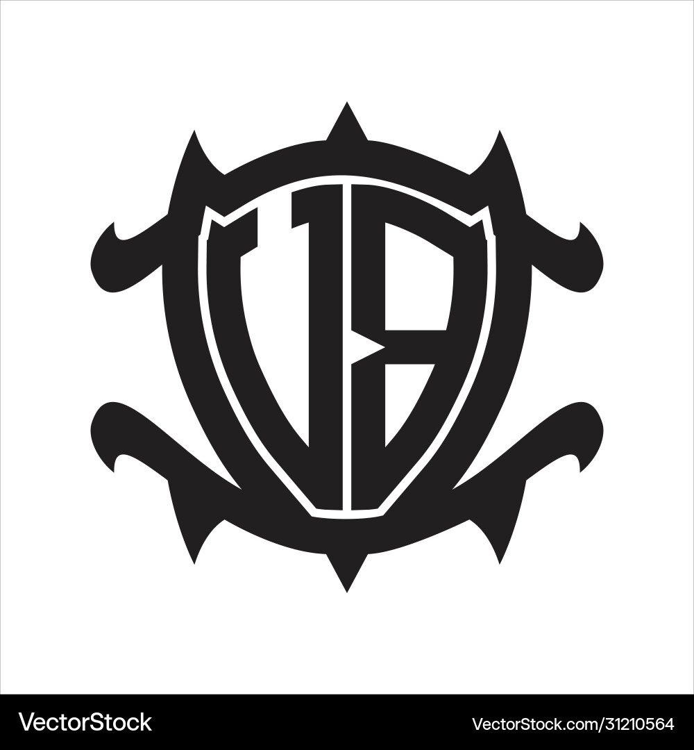 Vb logo monogram isolated with frame shield shape Vb logo monogram isolated with frame shield shape Vector Image
