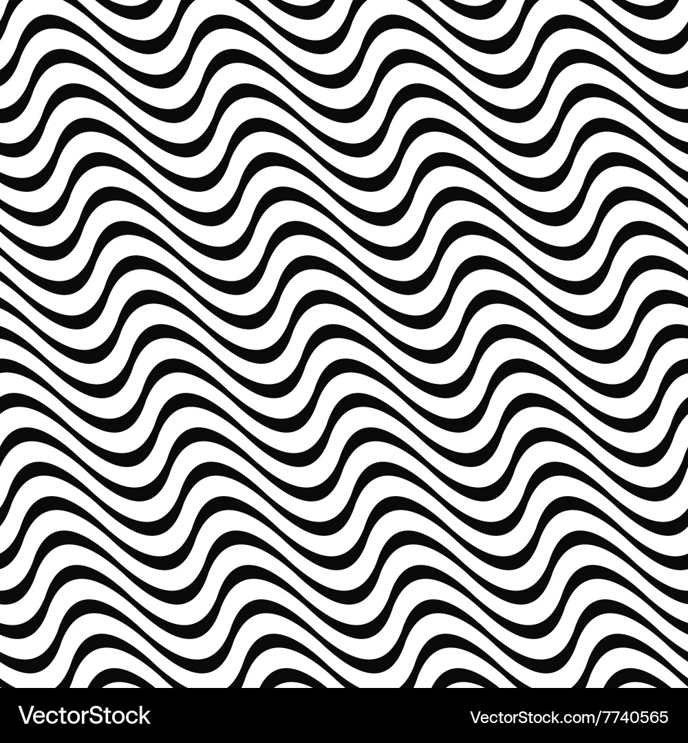 Angular abstract monochrome seamless wave pattern vector image