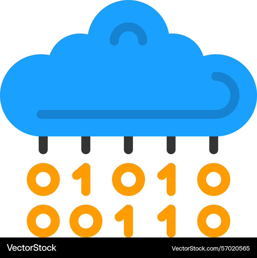 Binary code flat style icon design vector image