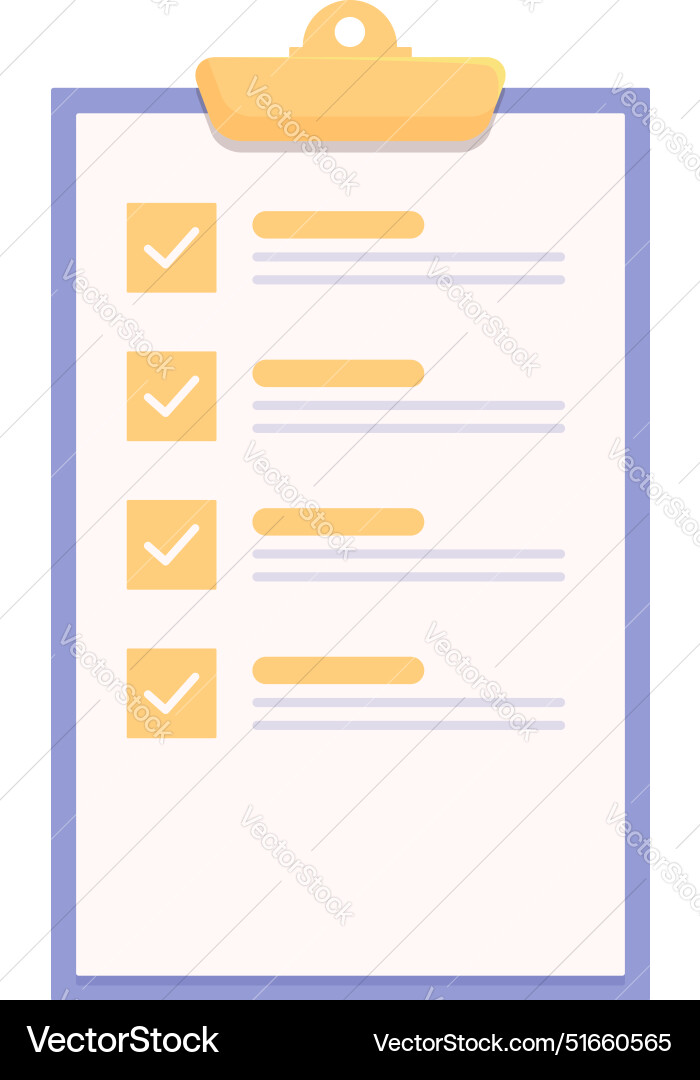 Clipboard showing check marks representing Clipboard showing check marks representing vector image