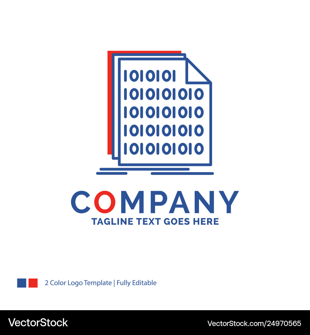 Company name logo design for binary code coding Company name logo design for binary code coding vector image