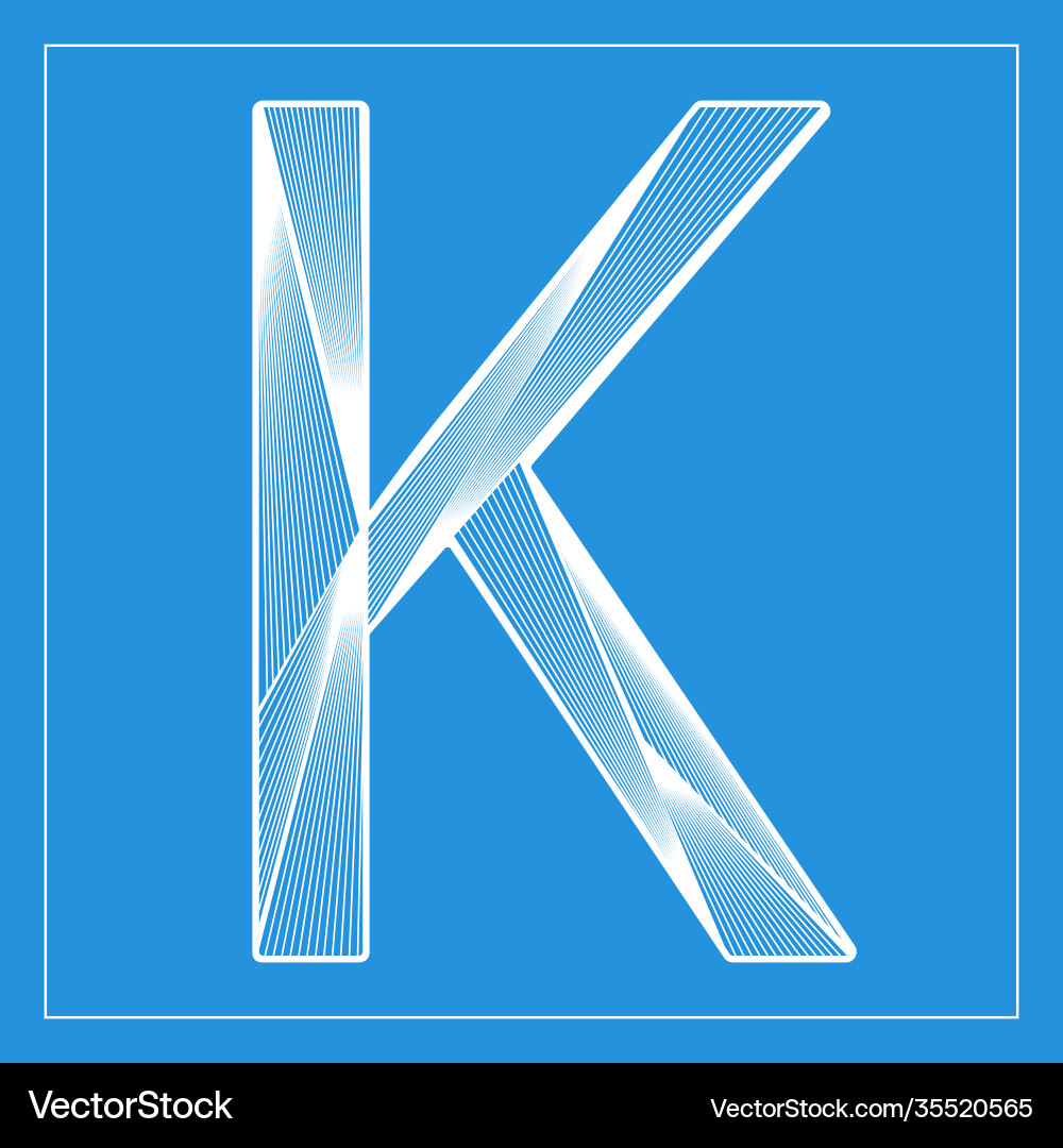 Decorative font stylized letter k Royalty Free Vector Image
