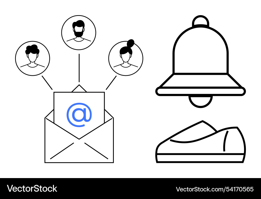 Digital communication email notification with user Digital communication email notification with user vector image