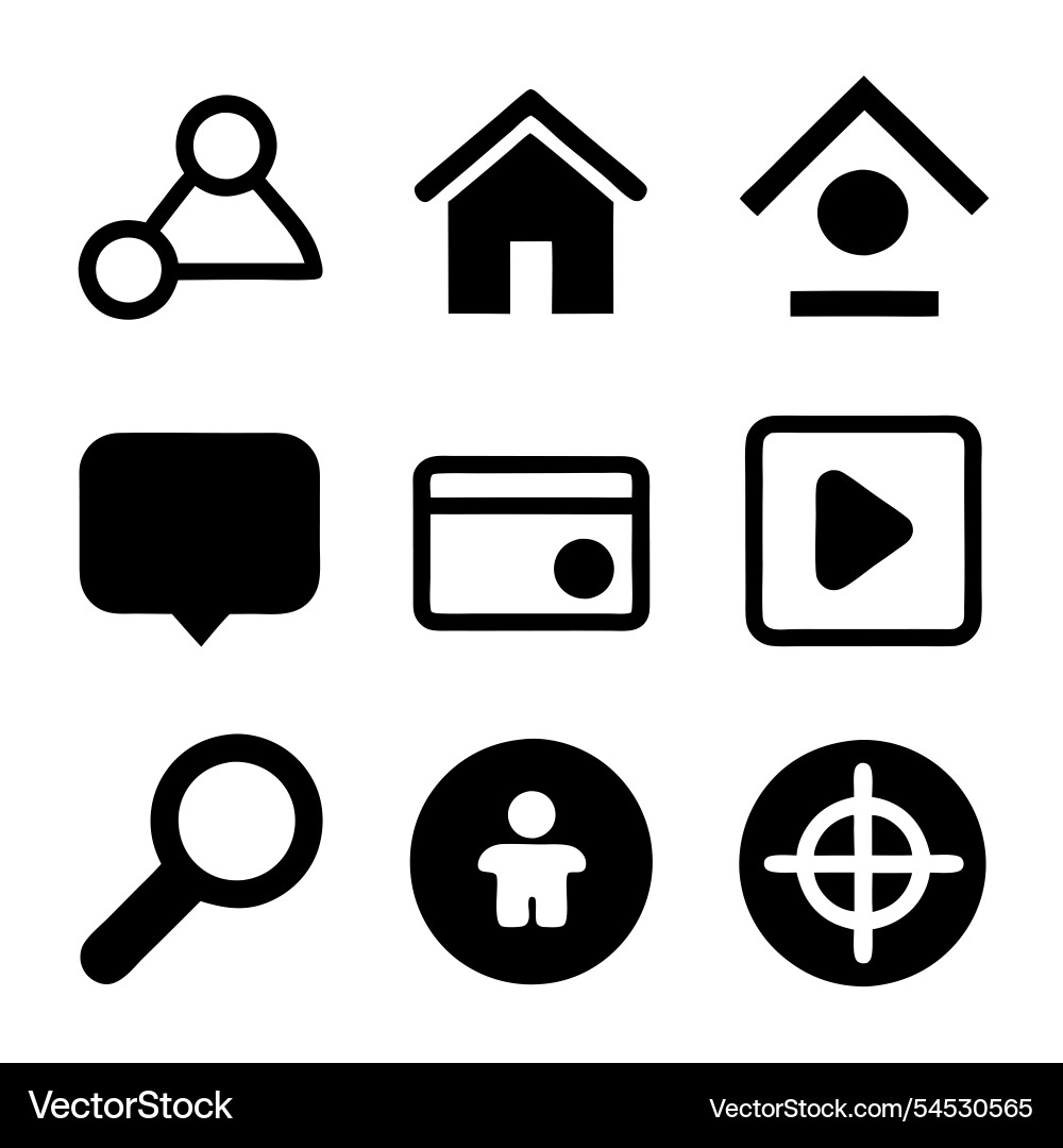 Essential website icon set versatile icons Vector Image