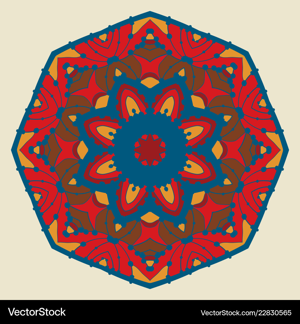Ethnic seamless pattern in red color abstract vector image
