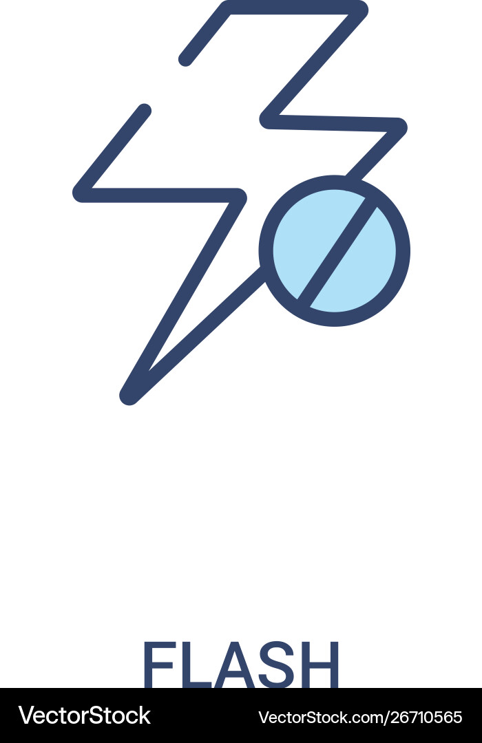 Flash concept 2 colored icon simple line element Flash concept 2 colored icon simple line element vector image