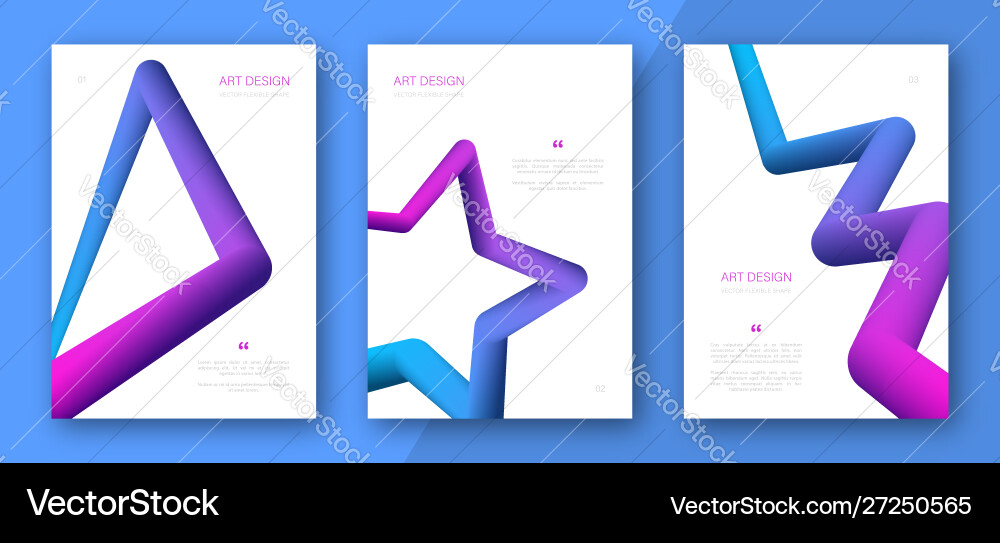 Flyers with abstract fluid gradient shapes vector image