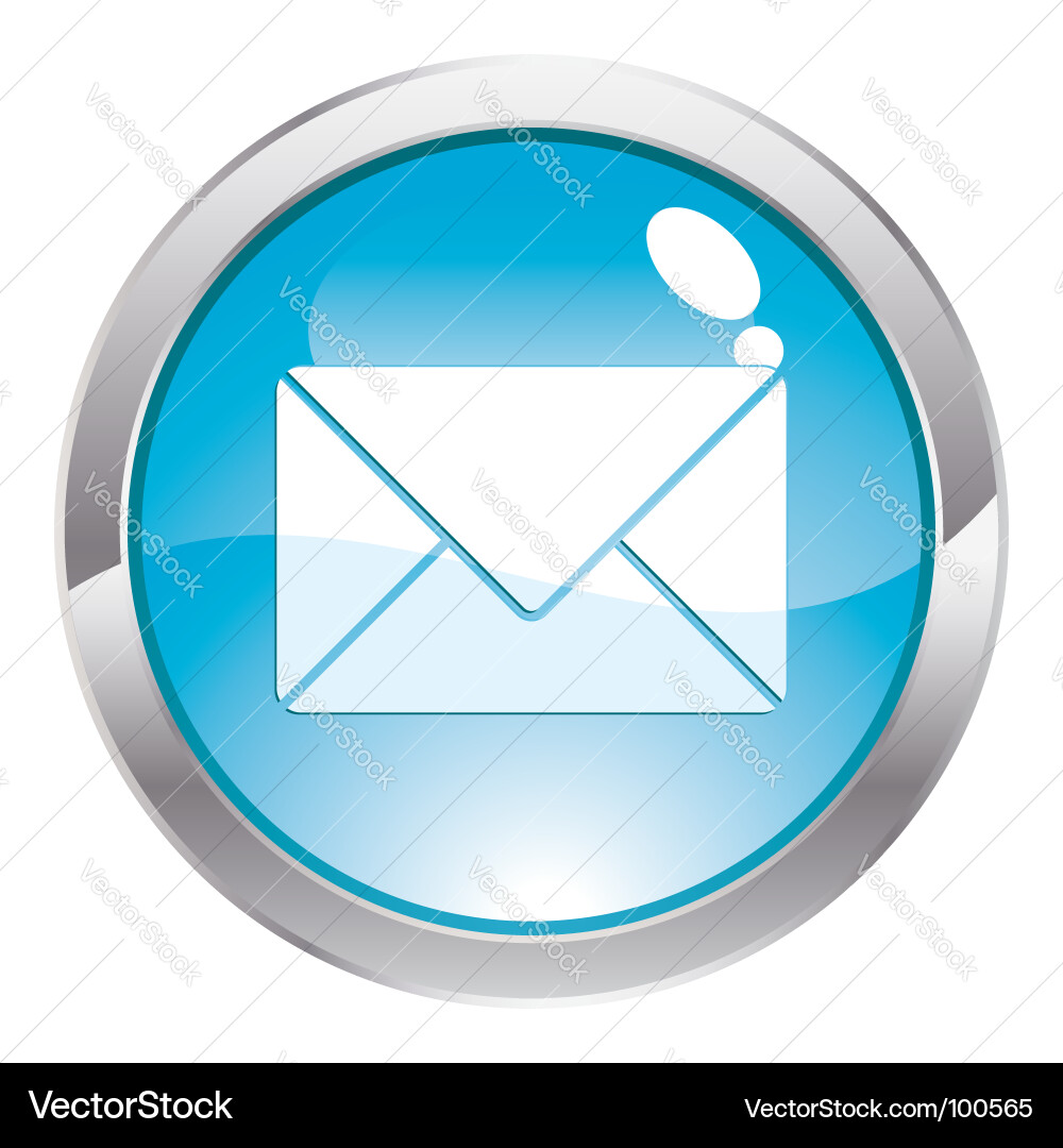 Glossy Mail Button vector image