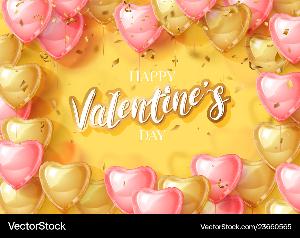 Happy saint valentines day greeting card with 3d Happy saint valentines day greeting card with 3d vector image