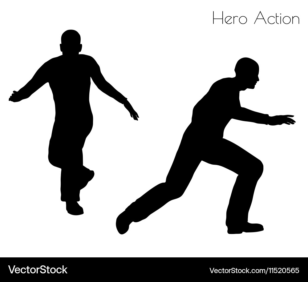 Man in hero action pose vector image