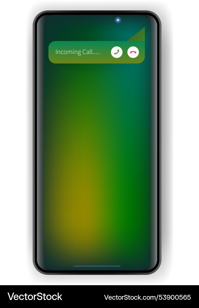 Minimalistic smartphone ui showing incoming call Vector Image