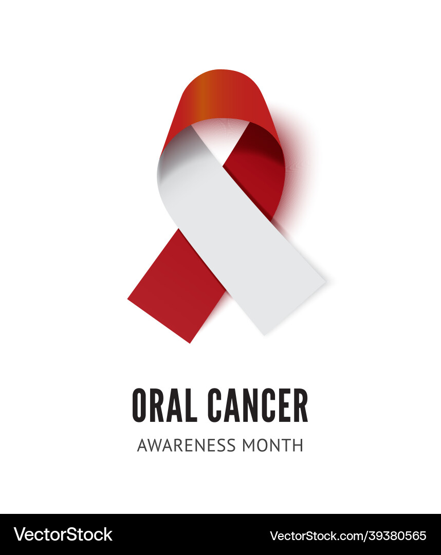 Oral Cancer Awareness Ribbon vector image