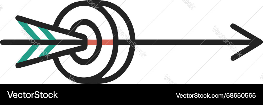 Simple outline target with arrow icon design Vector Image