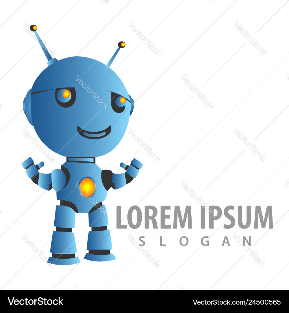 Technology robot in 3d style concept design vector image